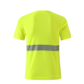 Camisa de segurança T amarelo fluorescente respirável com tira reflexiva